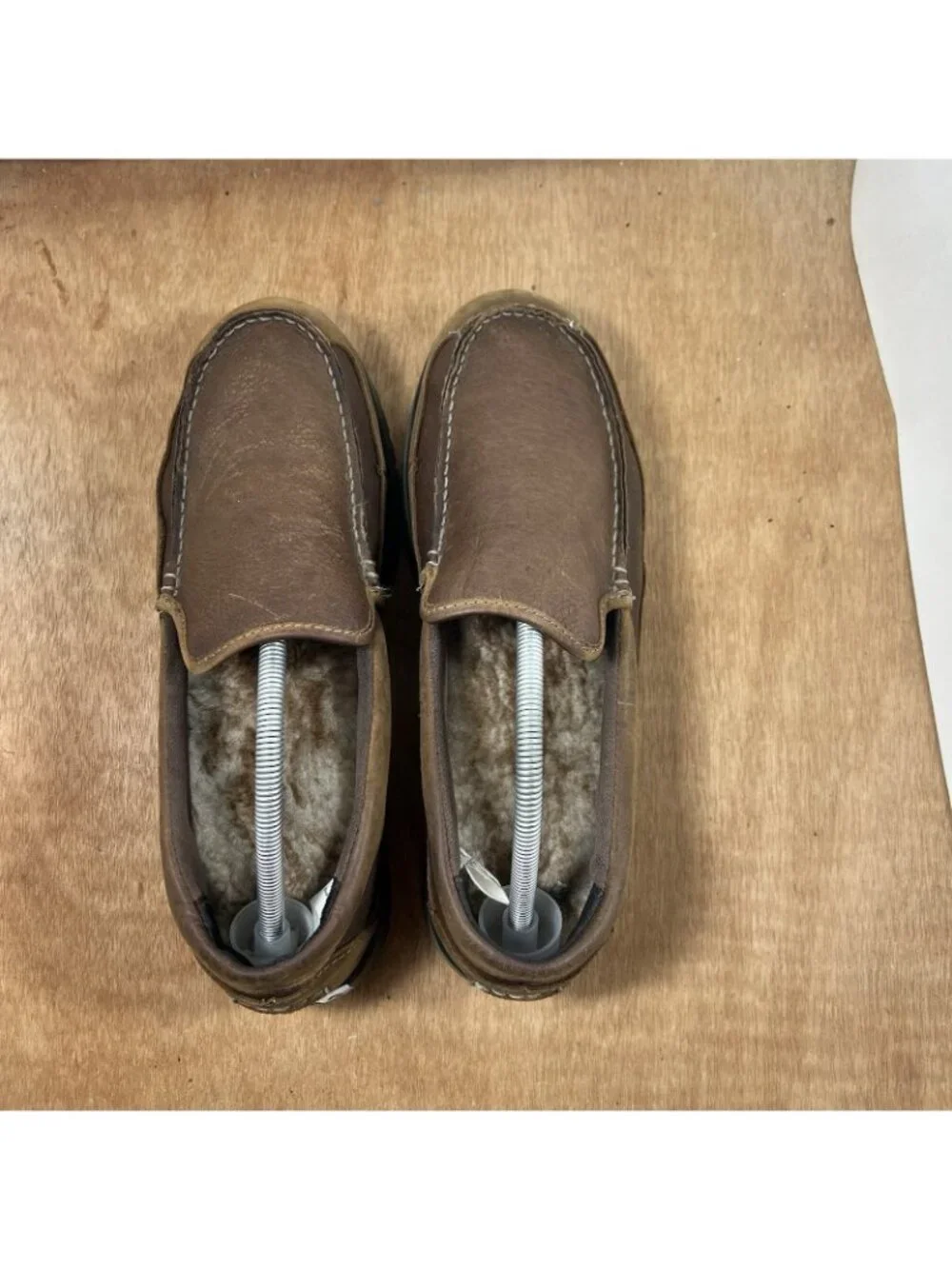 LL Bean Slippers Men Size 11 Shearling Lined Brown